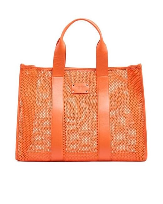 MSGM Orange Large Mesh Bag