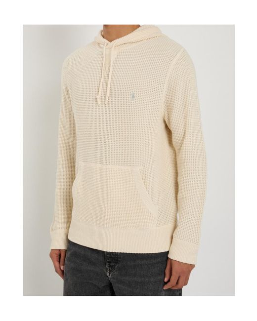 Polo Ralph Lauren Natural Hooded Waffle Knit Wool Blend Sweater for men