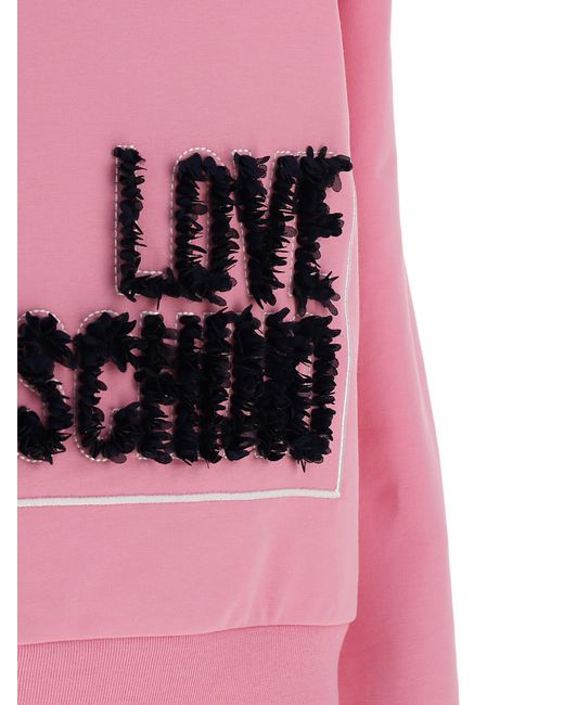 Moschino Pink 3D Logo Sweatshirt