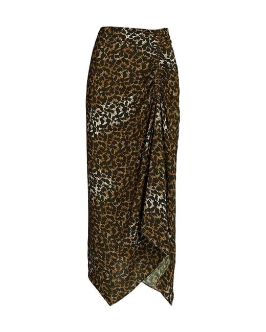 Isabel Marant Green Azaria Draped Midi Skirt