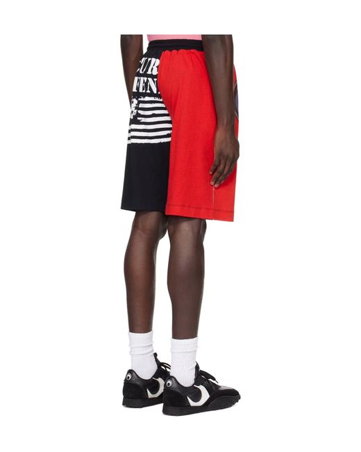 MARINE SERRE Red & Black Graphic Shorts for men