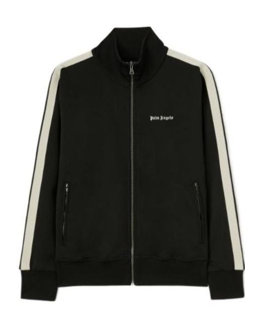 Palm Angels Black Classic Logo-Print Track Bomber Jacket for men