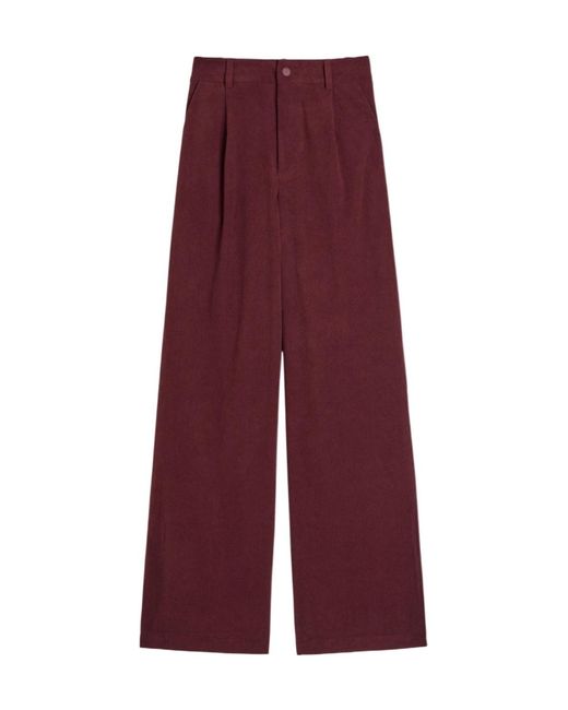 Varley Purple Floris Wide-Leg Corduroy Trousers