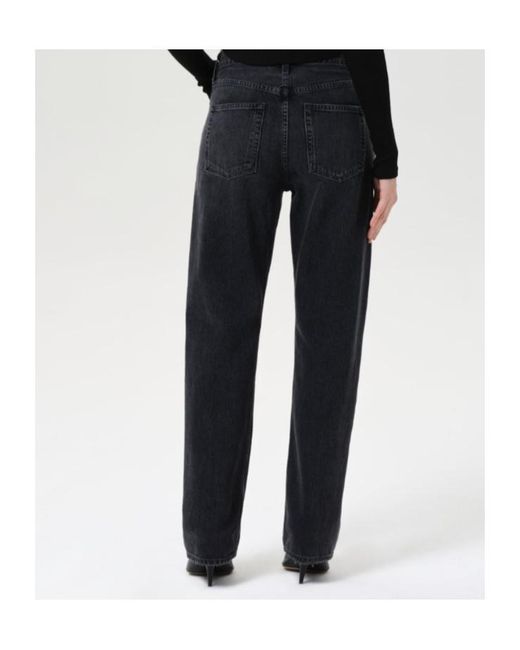 Agolde Blue Relaxed Straight-Leg Jeans