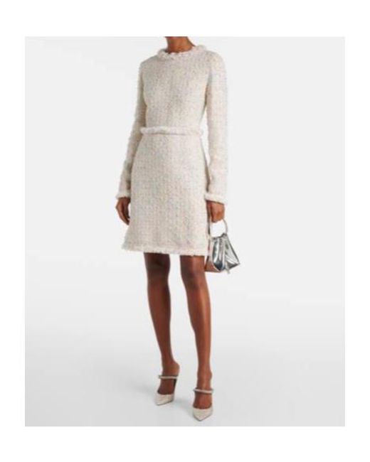 Giambattista Valli White Tassel Boucle Mini Dress