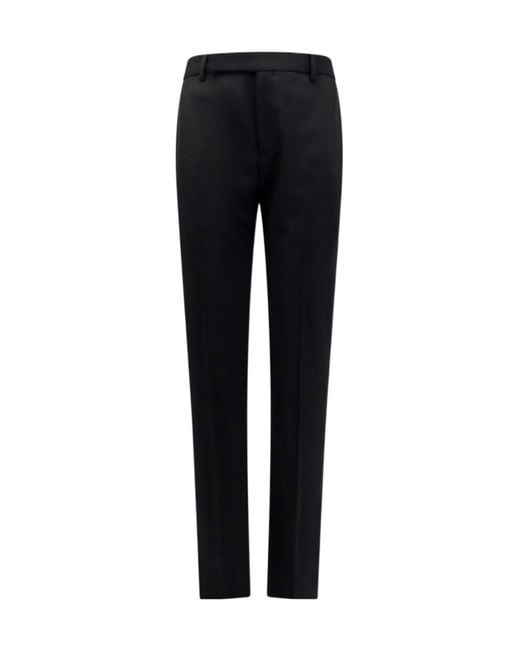 Saint Laurent Black Tuxedo Straight Leg Pants for men