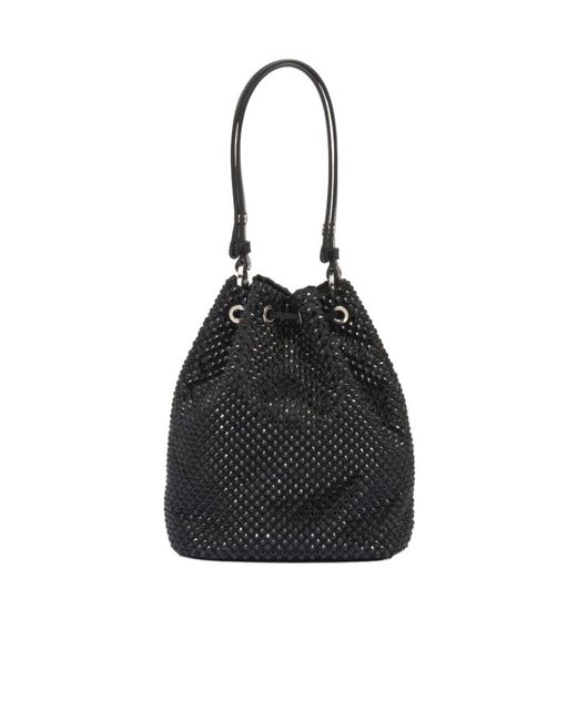 Prada Black Mini Satin Bag With Crystals