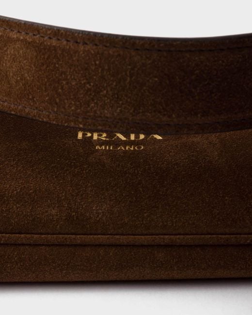 Prada Brown Etude Large Suede Shoulder Bag