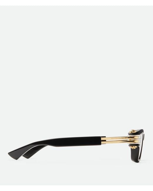 Bottega Veneta White Bolt Squared Sunglasses for men