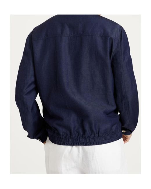 Brunello Cucinelli Blue Long-Sleeved Zip-Up Jacket for men