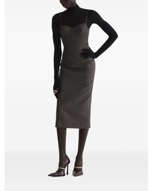 Mugler Black Midi Lingerie Dress