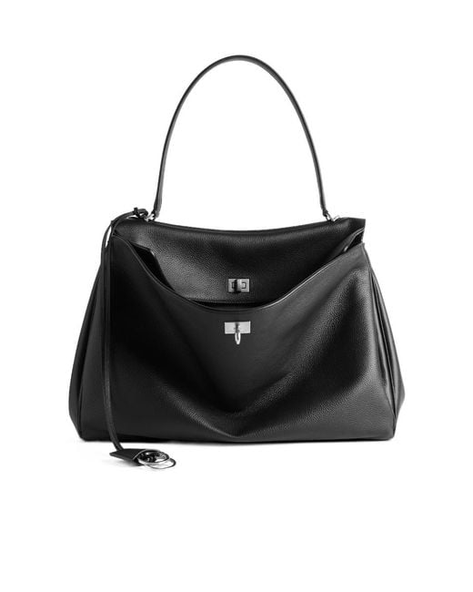 Balenciaga Black Rodeo Handbag Large Grained Calfskin