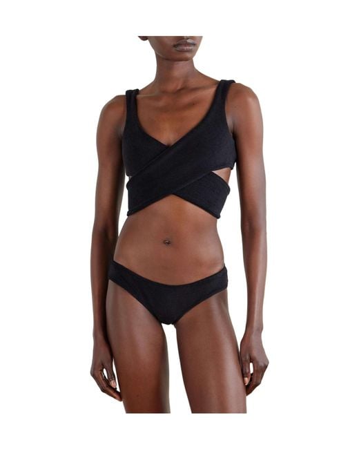 Lisa Marie Fernandez Black Cotton-Blend Terry Bikini