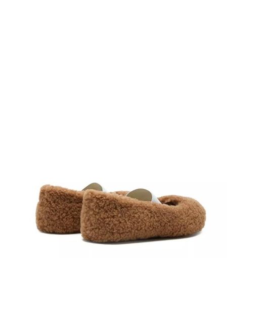 Moon Boot Brown Logo-Printed Strapped Ballerinas