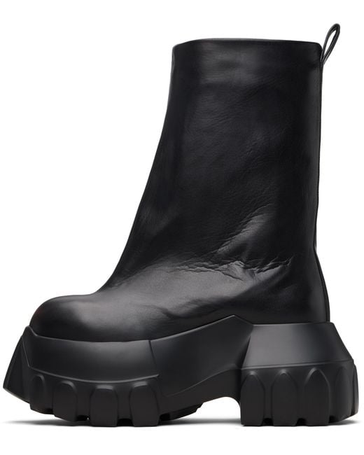 Rick Owens Black Mega Tractor Platform Boots for men