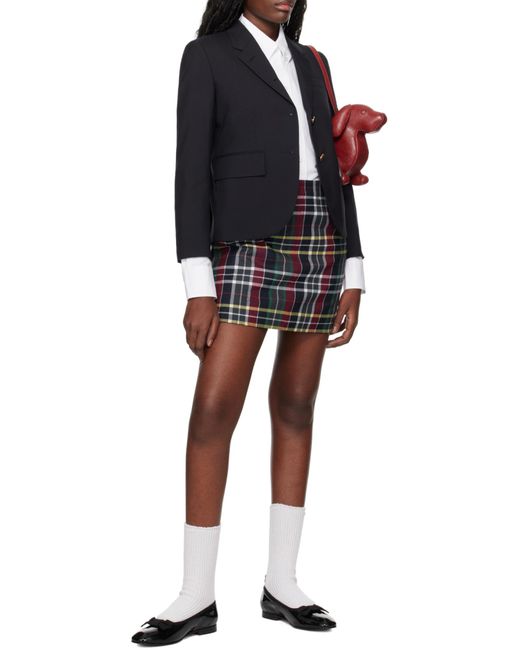 Thom Browne Blue Single-Breasted Stripe Detailed Blazer