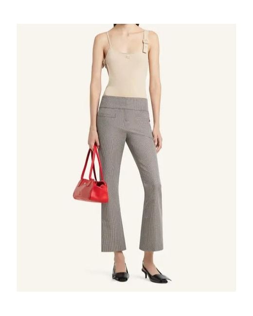 Courreges Gray Houndstooth Trousers