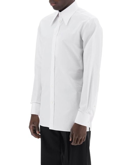 Maison Margiela White Long-Sleeved Button-Up Shirt for men