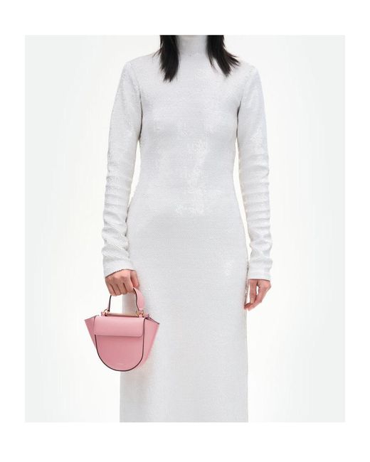 Wandler Pink Hortensia Piccola Handle Leather Tote Bag