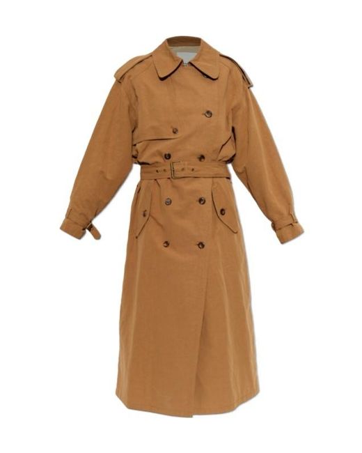 Isabel Marant Brown Violette Double-Breasted Trench Coat