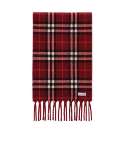 Burberry Red Reversible Knight Stamp Scarf