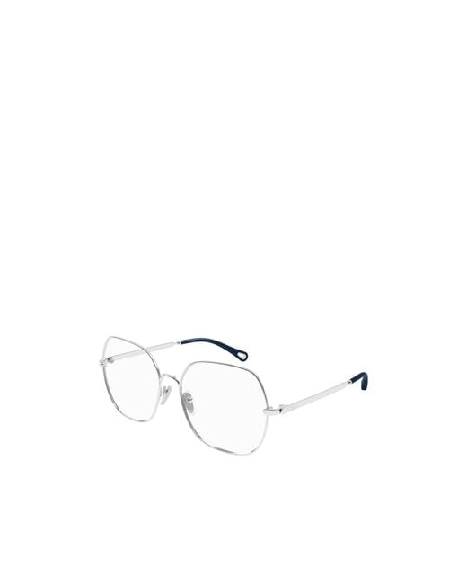 Chloé White Chloé Eyewear Geometric-Frame Glasses