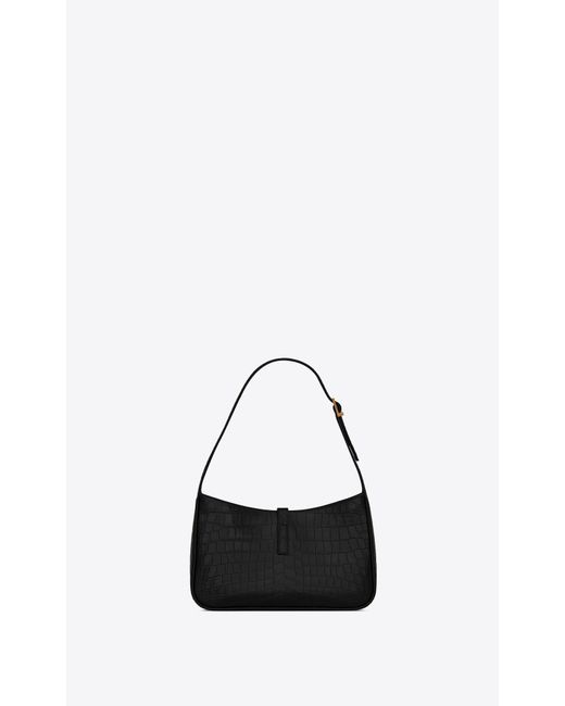 Saint Laurent Black Le 5 À 7 Embossed Shoulder Bag