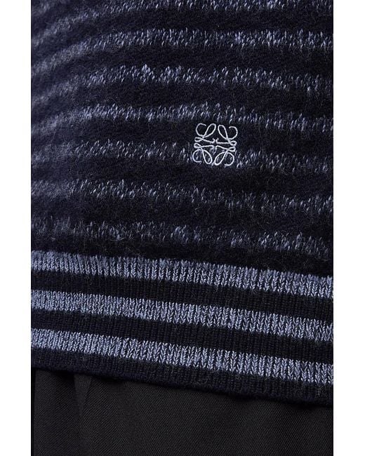 Loewe Blue Blurred Effect Striped Jumper for men