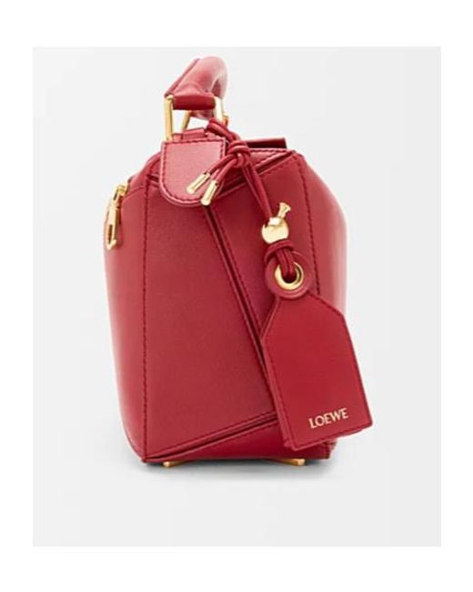 Loewe Red Small Featherlight Puzzle Bag