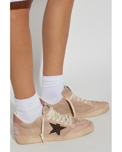 Golden Goose Deluxe Brand Brown Ball Star Glittered Sneakers
