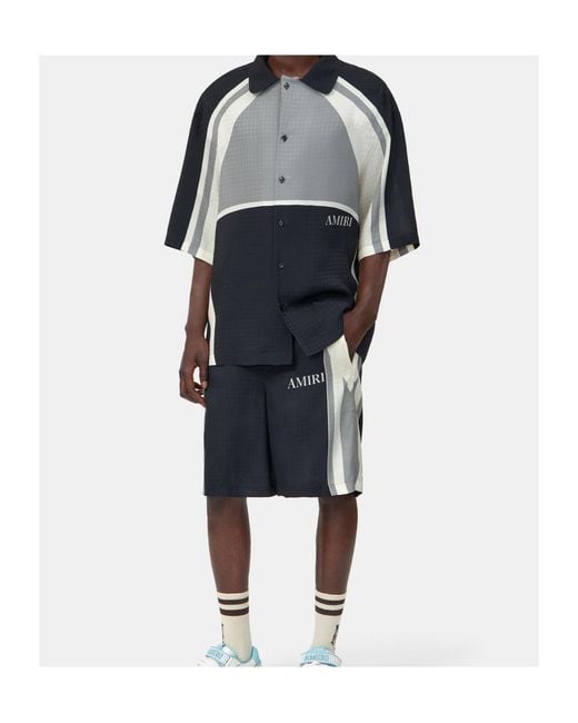 Amiri Black Panel Buttoned Shirt for men