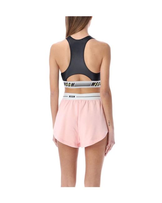 MSGM Black Logo Band Sport Top