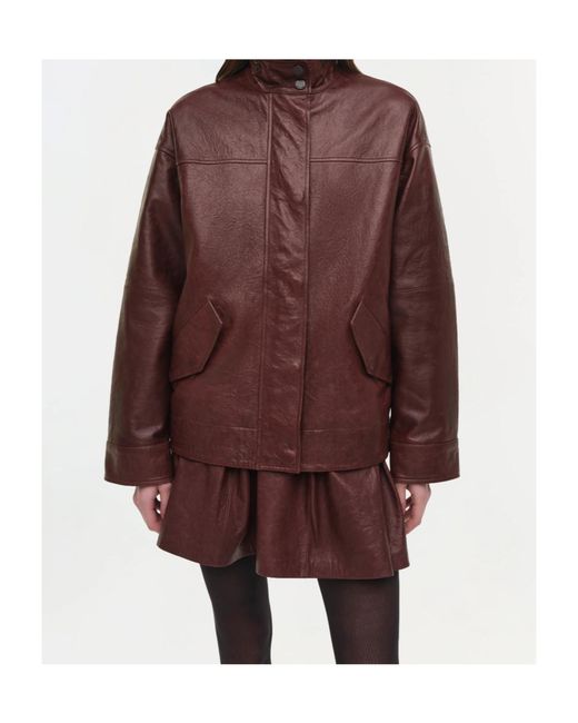 Jonathan Simkhai Brown Hartley Leather Jacket