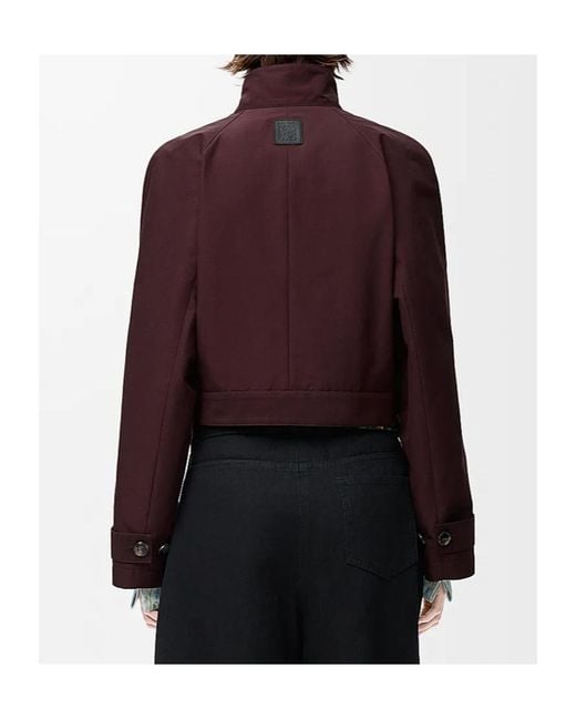 Loewe Purple Cropped Trench Coat