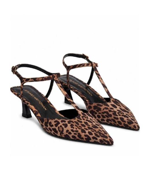 Stuart Weitzman Brown Vinnie T-Strap Pump