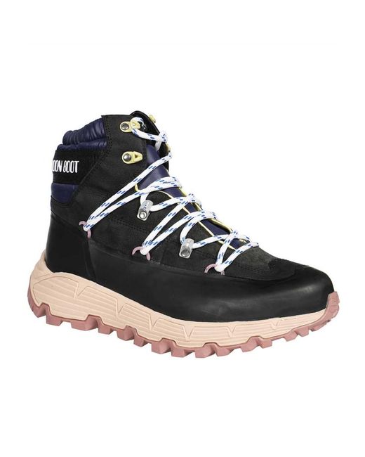Moon Boot Black Lace-Up Ankle Boots for men