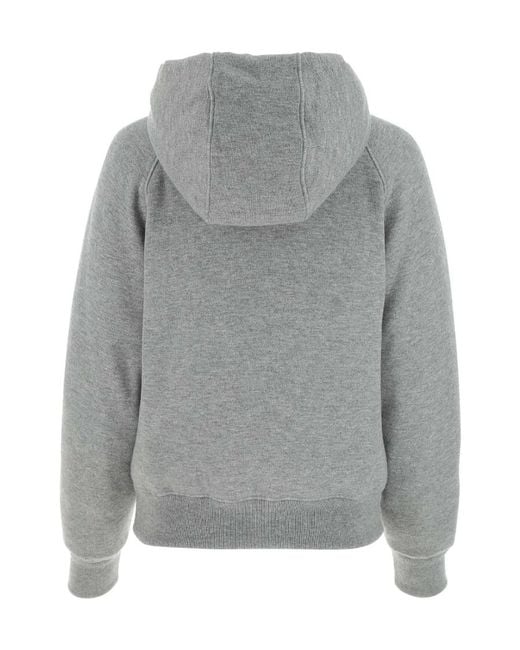 Prada Gray Logo Detailed Zip-Up Jacket