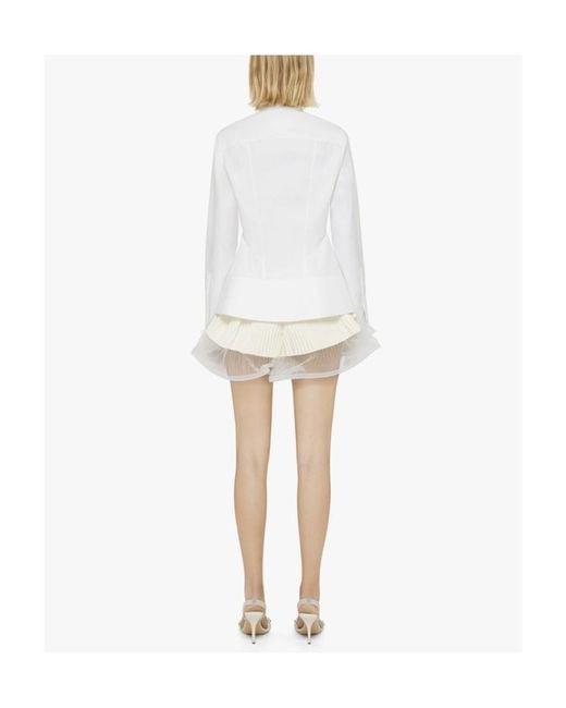 Givenchy White Cut-Out Detail Fitted Shirt