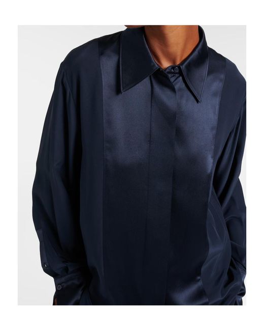 Joseph Blue Childs Silk Satin Shirt
