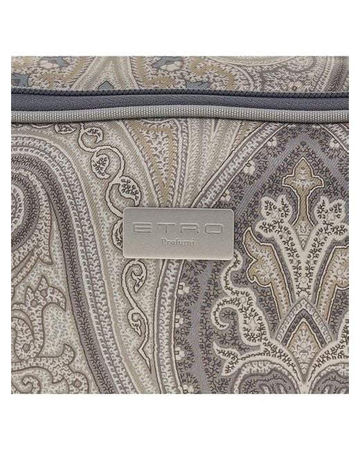 Etro Gray Zipper Clutch