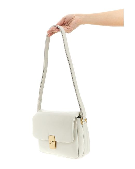 A.P.C. White Grace Soft Small Shoulder Bag