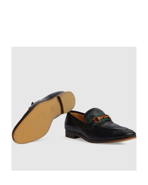 Gucci Black Horsebit Round Toe Loafers for men