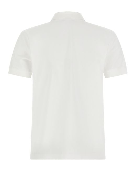Brunello Cucinelli White Appliqué Short Sleeved Polo Top