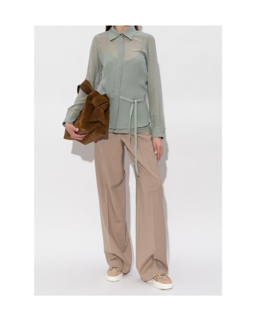 Sportmax Natural Belt Loop Casual Pants