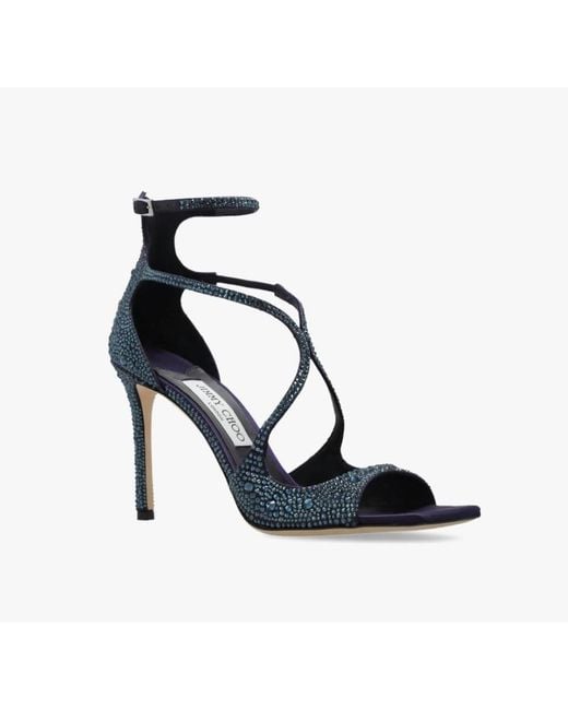 Jimmy Choo Blue Azia 95 Embellished Heeled Sandals