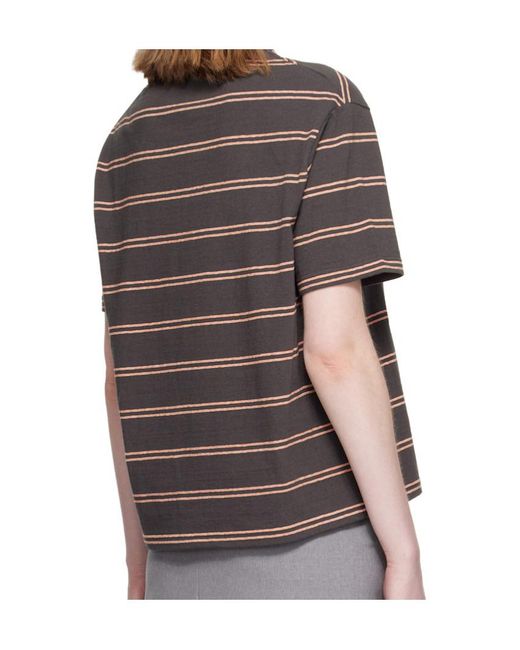 Jil Sander Black Striped Embroidered T-Shirt