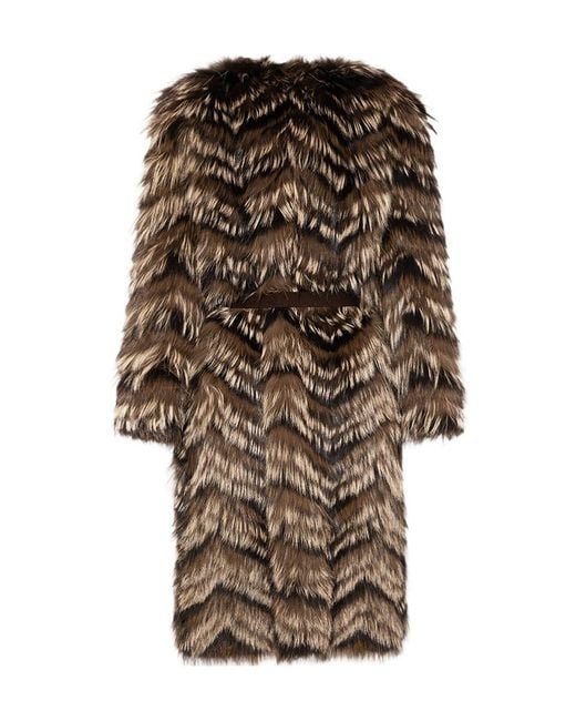 Yves Salomon Multicolor Fox Fur Knit Coat