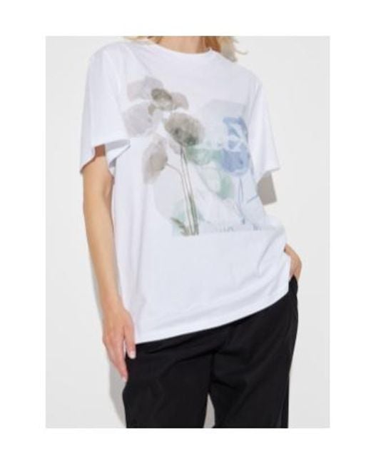 Max Mara White Floral-Print T-Shirt