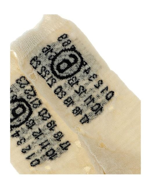 MM6 by Maison Margiela White Numbers-Motif Gloves