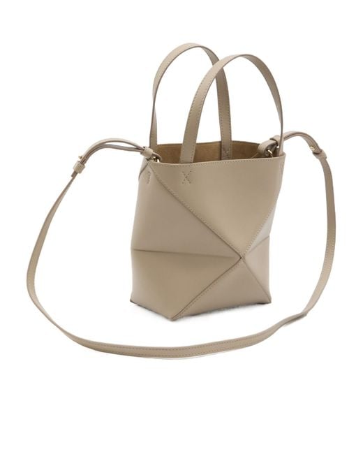 Loewe White Mini Puzzle Fold Tote Bag